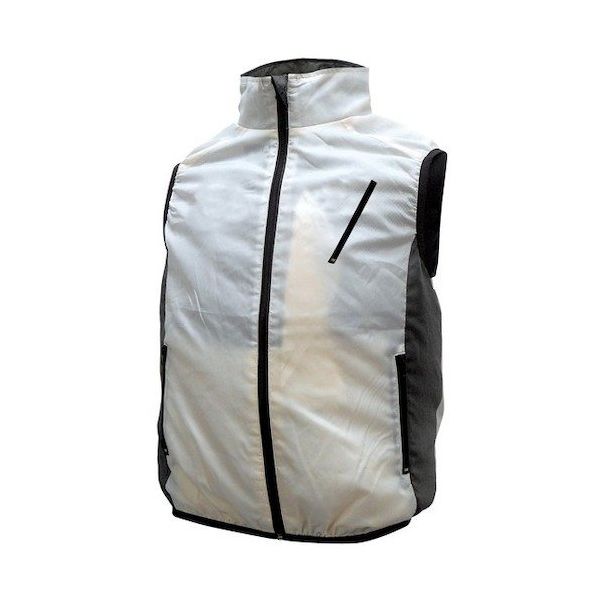 7.4V胸スイッチ無し空調ベストR(フルハーネス対応)服のみ ホワイト LLーXLサイズ MESH-BR-006-1-LLXL-WH 1着（直送品）