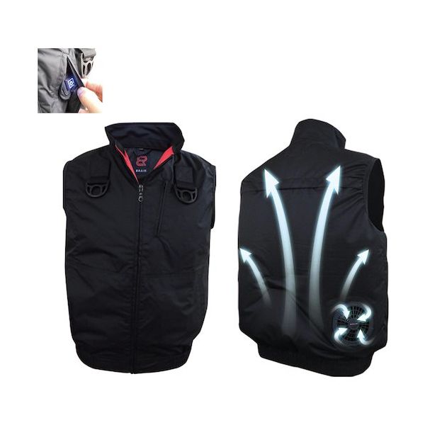 ブレイン 7.4V胸スイッチ式空調ベストR静電服(JISーT8118適合品)服のみ MーLサイズ MESH-BR-T8118-1-ML 1着（直送品）