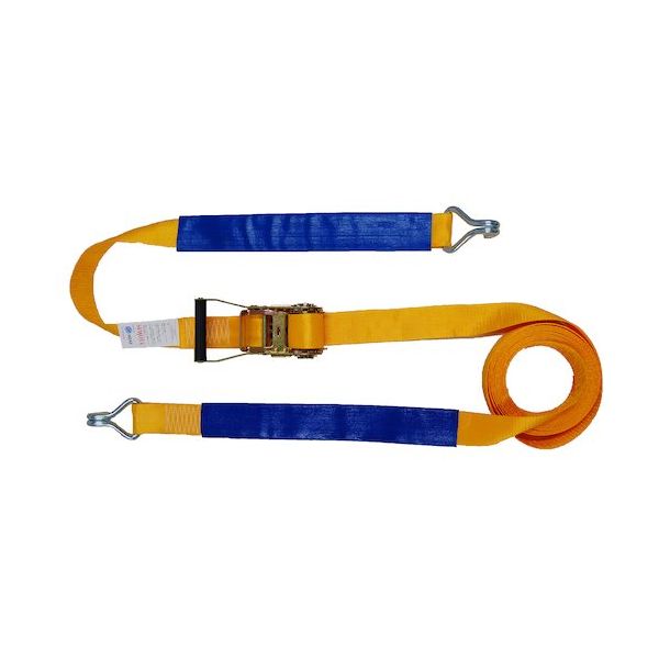 ラッシングベルト 50mm幅 ラチェットバックル Jフック(ナローフック) 固定 1m 調整 7m HXB50-C7H 1セット(10本)（直送品）