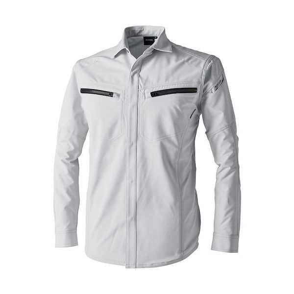 TS DESIGN TSエコダブルライトクロスロングスリーブシャツ 3L シルバーグレー 5605 25 1着 584-0109（直送品）
