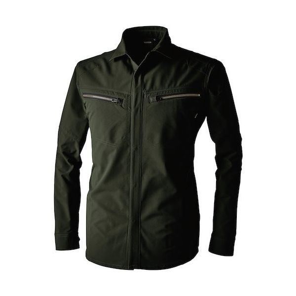 TS DESIGN TSエコダブルライトクロスロングスリーブシャツ 5L カーキグリーン 5605 55 1着 584-1719（直送品）