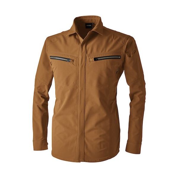 TS DESIGN TSエコダブルライトクロスロングスリーブシャツ 6L キャメル 5605 65 1着 584-1701（直送品）