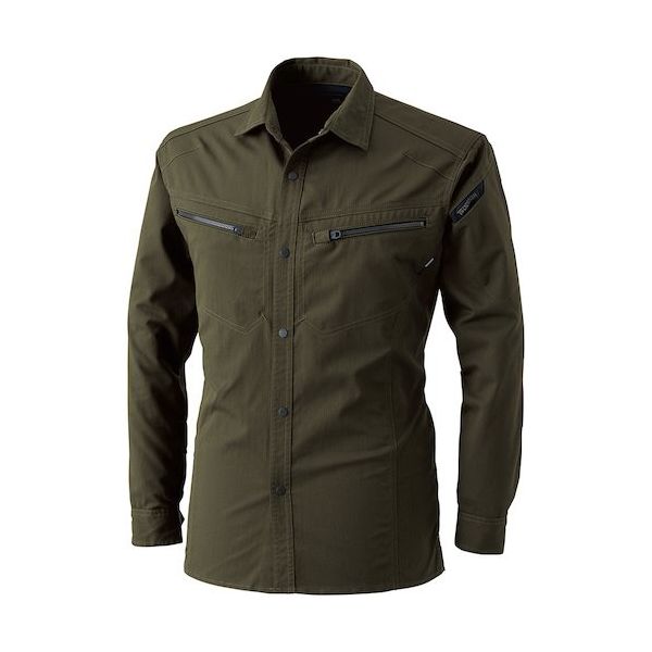 TS DESIGN LIGHT TECロングスリーブシャツ LL カーキグリーン 5305 55 1着 584-1727（直送品）