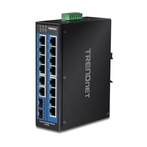 TRENDnet スイッチングハブ 産業用 ギガビット 14ポート SFPスロット付 TI-G162 1台 674-4054（直送品）
