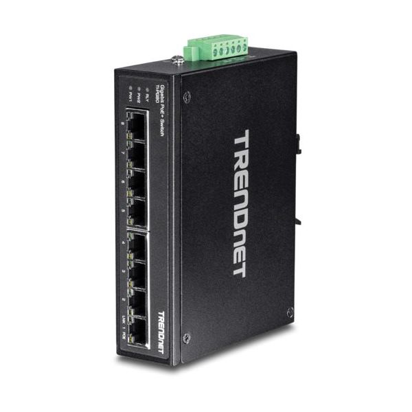 TRENDnet PoEスイッチングハブ 産業用 ギガビット 8ポート TI-PG80 1台 674-4063（直送品）