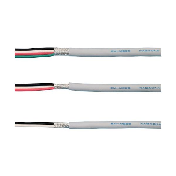 長岡特殊電線 EMーMEES(シールド有) 2×0.75SQ 灰 EM-MEES 2X0.75SQ GRAY-100 1本 548-2255（直送品）