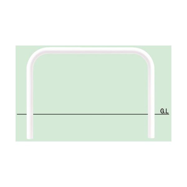 帝金 バリカー横型 スチール製 焼付塗装(白色)横浅なし固定式 Y83A-15W 1本 624-4905（直送品）