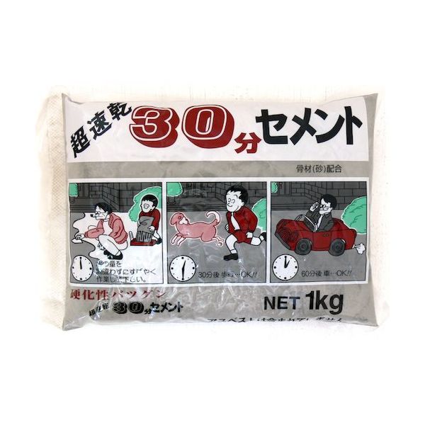 家庭化学工業 超速乾30分セメント グレー 1KG KK-035 1セット(10kg:1kg×10袋) 493-7250（直送品）