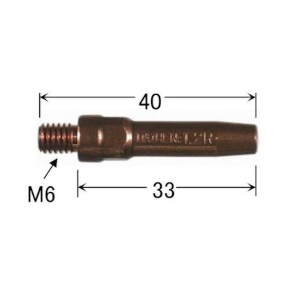 ダイヘン ロボット用40mmチップ L7250B03 1セット(10個) 563-9840（直送品）