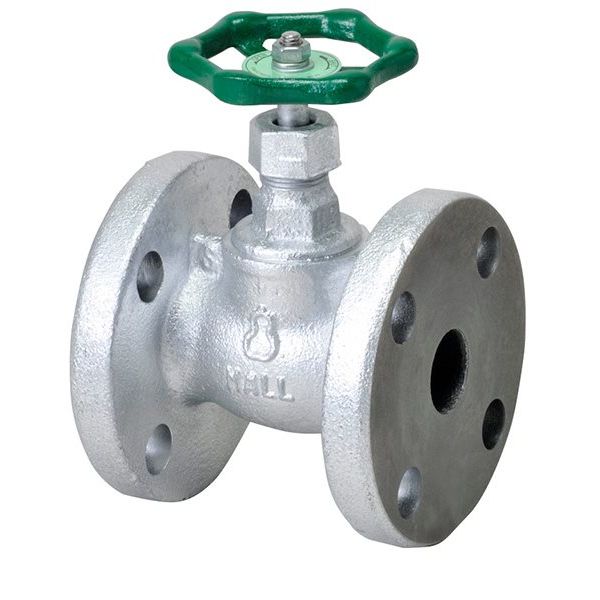 桑名金属工業 HM10K FDG マレブル汎用ガス用ジスク入玉形弁【フランジ・強化PTFE】 15A HM10KFDG 1個（直送品） 8,170円