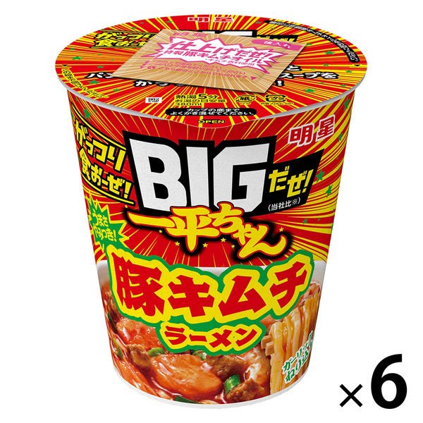 BIGだぜ！一平ちゃん 豚キムチラーメン 92g 1セット（1個×6
