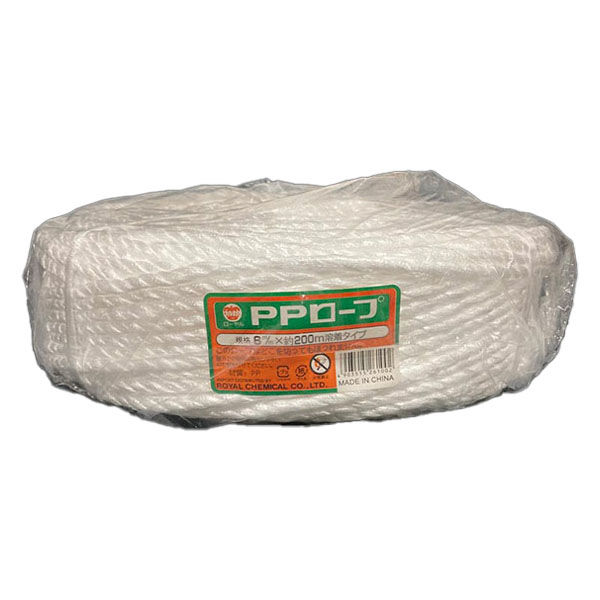 ローヤル化成 ビニール紐 ローヤルPPロープ 6mm×200m巻 1ケース(20個)（直送品）