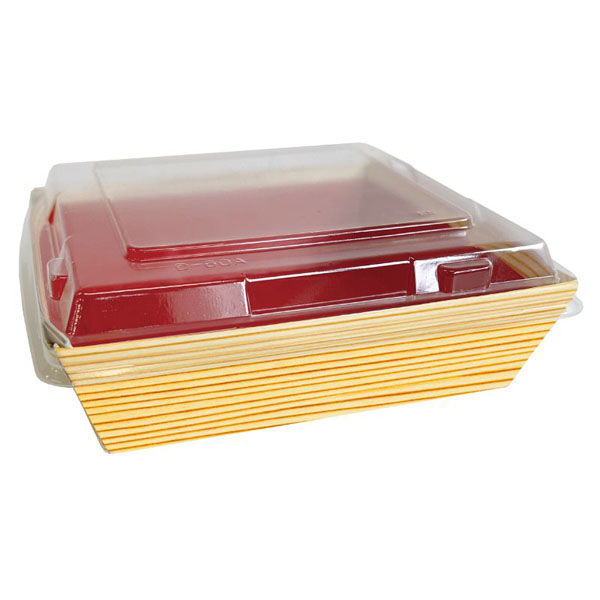 高津紙器 弁当容器 NB KT-128-小-木目 00000-0022 1ケース(600個(50個×12))（直送品）