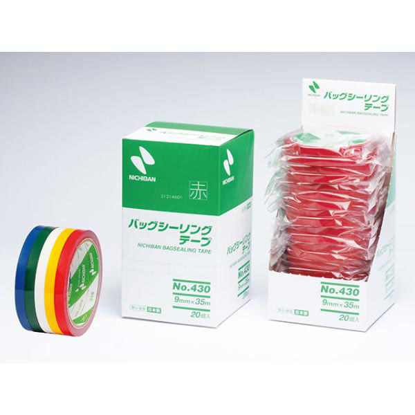 ニチバン 結束テープ バッグシーリングテープNo.430 9×35 白 00016257 1袋(20個)（直送品）