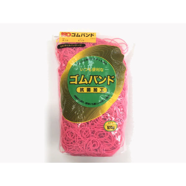 アイ・ジー・オー 輪ゴム ゴムバンド#16 500g ピンク 00193934 1ケース(40個)（直送品）