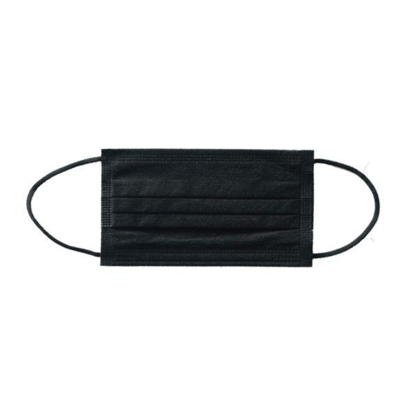 川西工業 使い捨てマスク #7132 使いきり三層式マスク フリー ブラック 50枚入 00363516 1ケース(40個)（直送品）