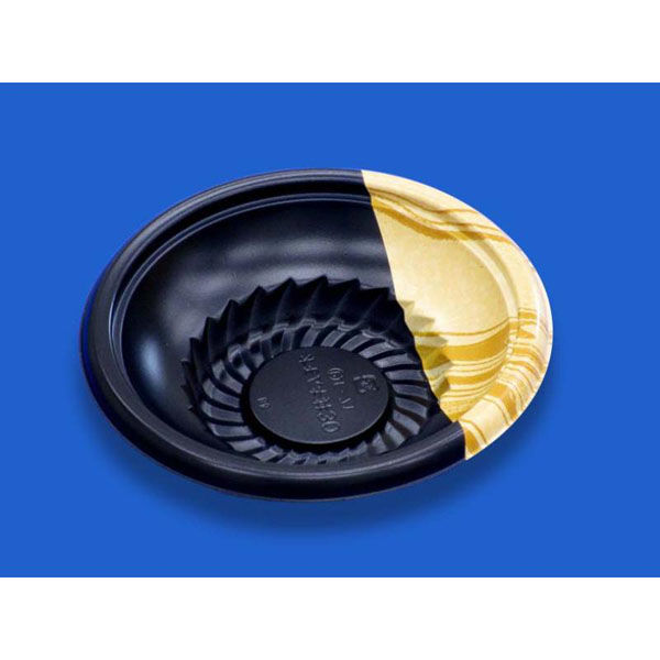 デンカポリマー どんぶり容器 趣き丼30本体吹寄せ黒 00408980 1ケース(900個(50個×18))（直送品）
