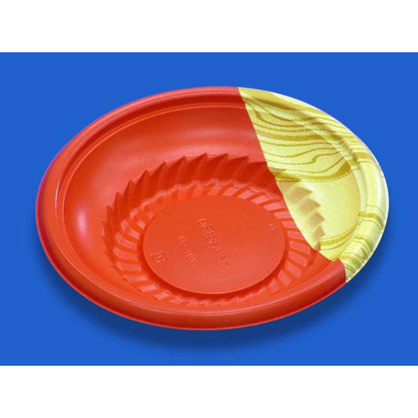 デンカポリマー どんぶり容器 趣き丼50本体吹寄せ赤 00408993 1ケース(600個(50個×12))（直送品）