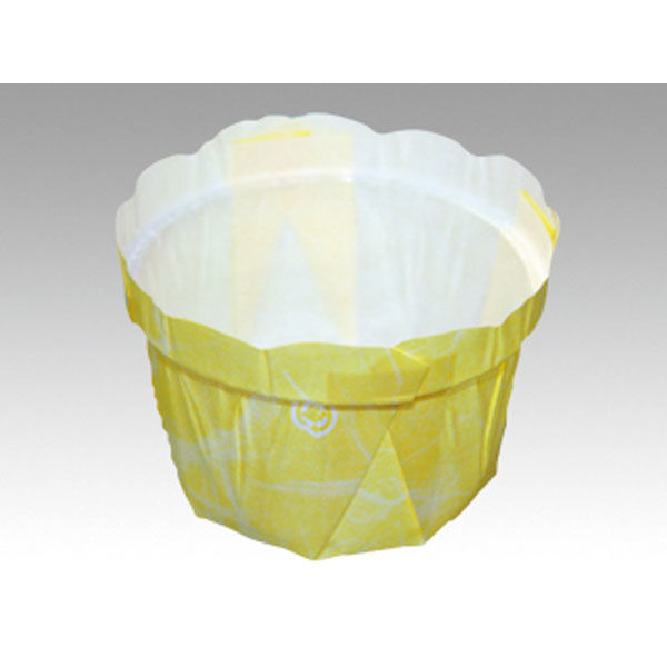 平野紙器 ケーキカップ フラワーポットφ65JP 和紙柄イエロー 00414583 1袋(70個)（直送品）