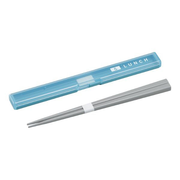 弁当小物 STOCK&LUNCH スリム箸箱セット HS-18 ブルー 00416927 1ケース(200個(5個×40))（直送品）