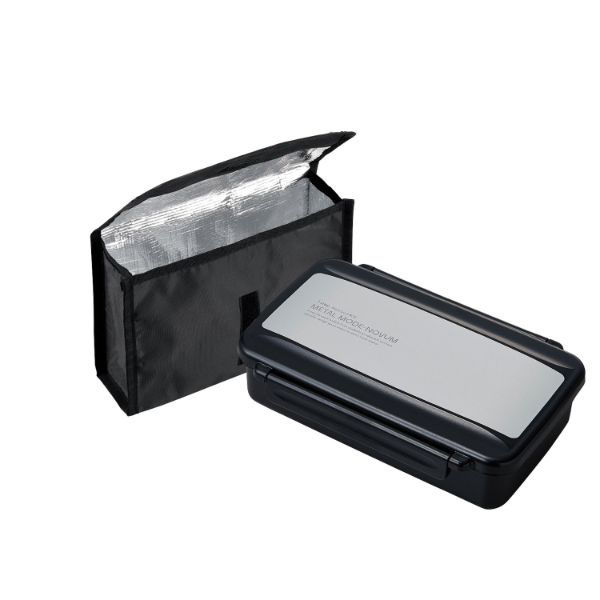 弁当容器 メタルモード ノーム ランチボックス保冷ケース付 BL-17HSE シルバー 00417035 1ケース(30個(5個×6))（直送品）