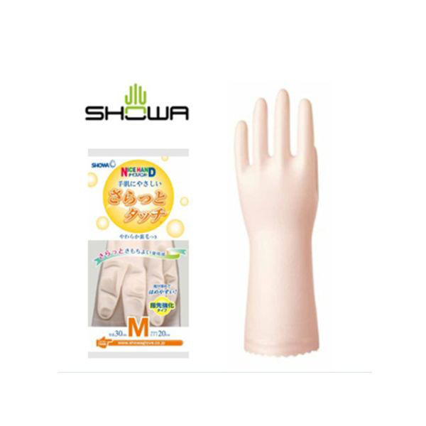 ショーワグローブ ゴム手袋 ナイスハンドさらっとタッチ M・パールグリーン 00442265 1ケース(120個)（直送品）