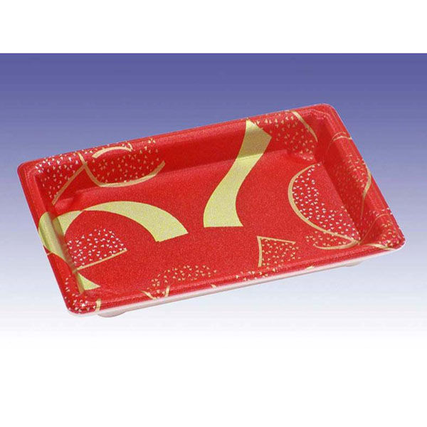 デンカポリマー 寿司容器 寿司盛R10本体小紋(赤) 00486820 1ケース(1200個(50個×24))（直送品）