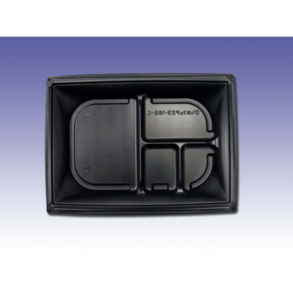 デンカポリマー 軽食容器 D’sカフェP23-16S-C ブラック 00499143 1ケース(600個(50個×12))（直送品）