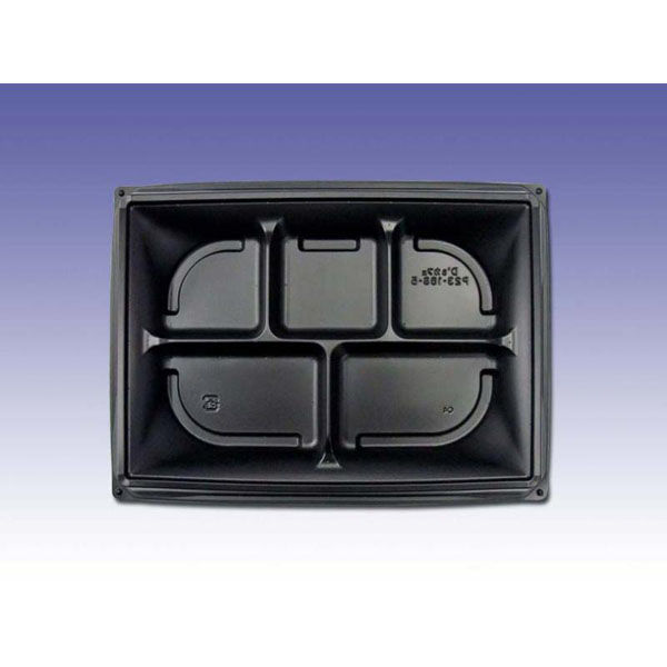 デンカポリマー 軽食容器 D’sカフェP23-16S-5 ブラック 00499147 1ケース(600個(50個×12))（直送品）