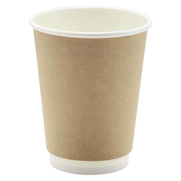モデリーノ 紙コップ 断熱二重クラフト紙コップ12-90 00757302 1ケース(500個(25個×20))（直送品）