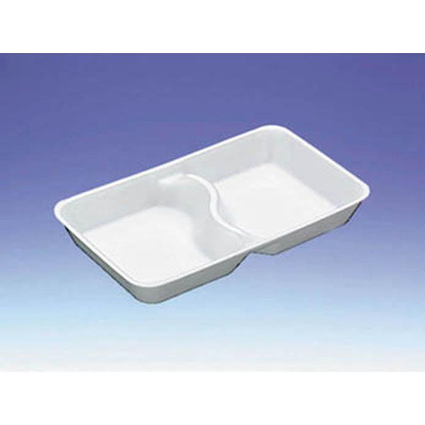 デンカポリマー 発泡トレー GQ-22二つ仕切り 00760483 1ケース(1400個(50個×28))（直送品）