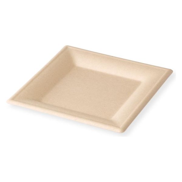 アヅミ産業 紙皿 ムギ&タケスクエアプレート 26cm 00764460 1ケース(600個(50個×12))（直送品）