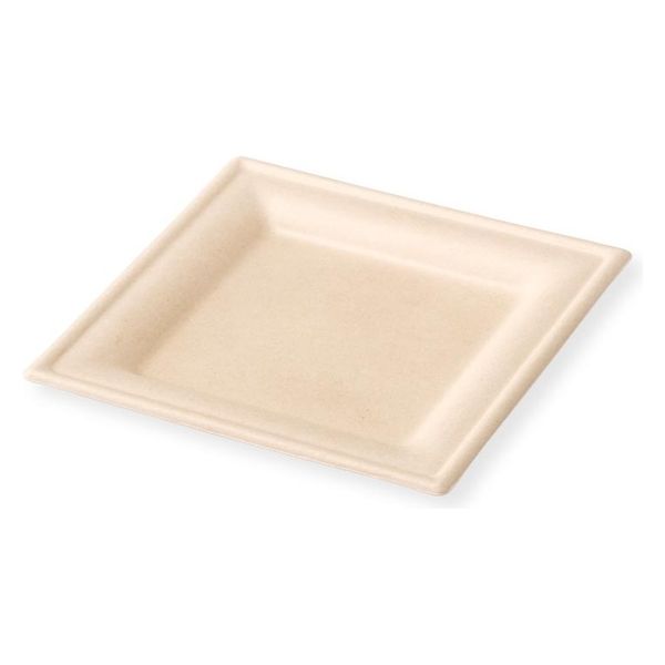 アヅミ産業 紙皿 ムギ&タケスクエアプレート 20cm 00764526 1ケース(600個(50個×12))（直送品）