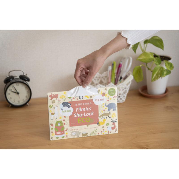 中本アドバンストフィルム LDゴミ袋 Shu-Lock ECO アニマル柄パッケージ 30枚入 00765591 1ケース(50個)（直送品）