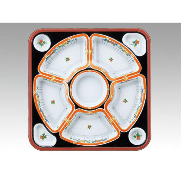 アヅミ産業 オードブル容器 TO-380 有田 朱セット 00769249 1ケース(100個(20個×5))（直送品）