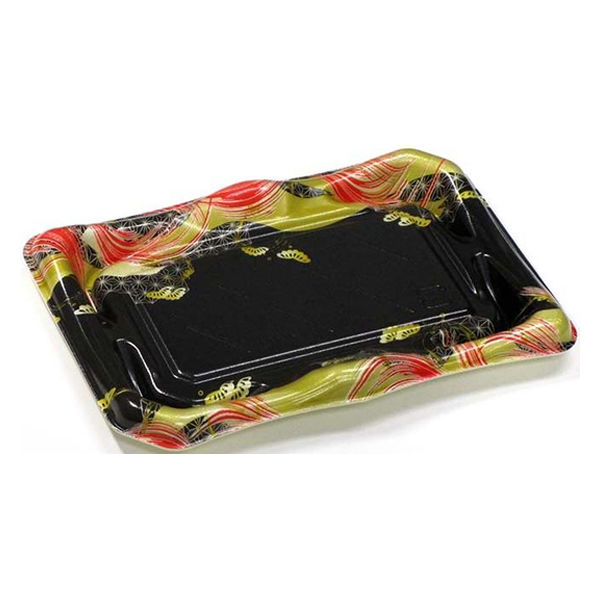 デンカポリマー 軽食容器 富士2-4(8)うねり風P赤HF 00775842 1ケース(900個(50個×18))（直送品）