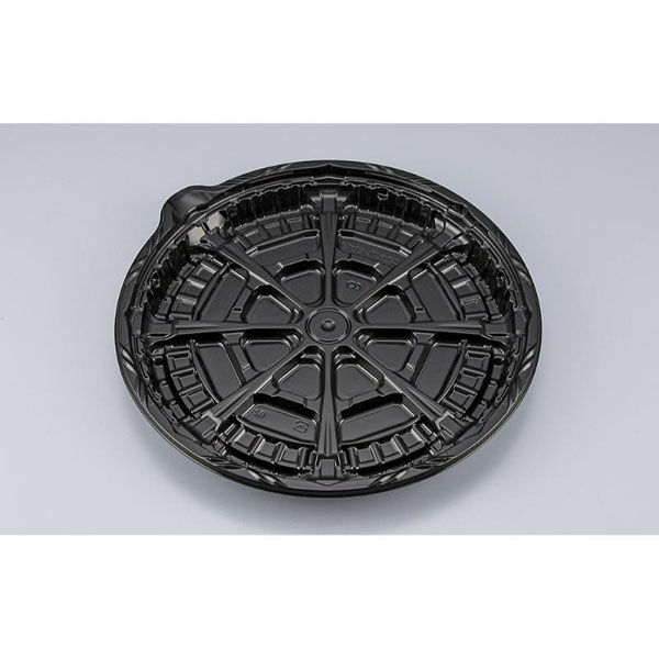 シーピー化成 ピザ容器 CZラプレピザ9 BS黒 本体 0124609000525 1ケース(320個(20個×16))（直送品）