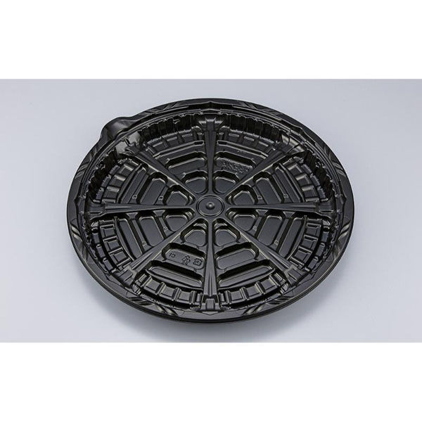 シーピー化成 ピザ容器 CZラプレピザ10 BS黒本体 0124610000525 1ケース(240個(20個×12))（直送品）