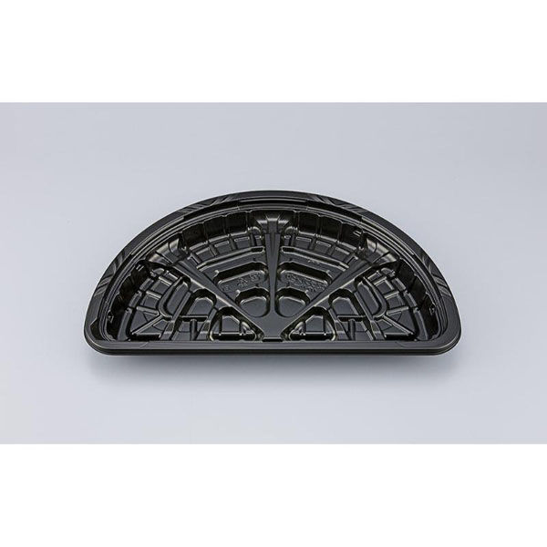 シーピー化成 ピザ容器 CZラプレピザ10ハーフ BS黒本体 0124610020525 1ケース(360個(20個×18))（直送品）