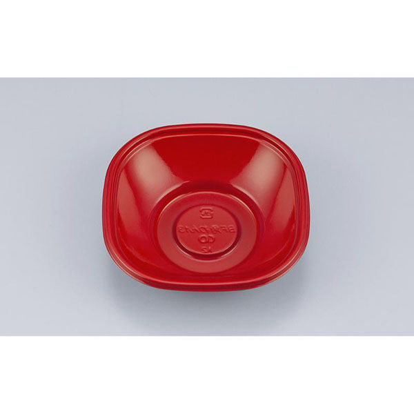 シーピー化成 スープカップ BF角わん13 朱本体 0145013005055 1ケース(1200個(50個×24))（直送品）