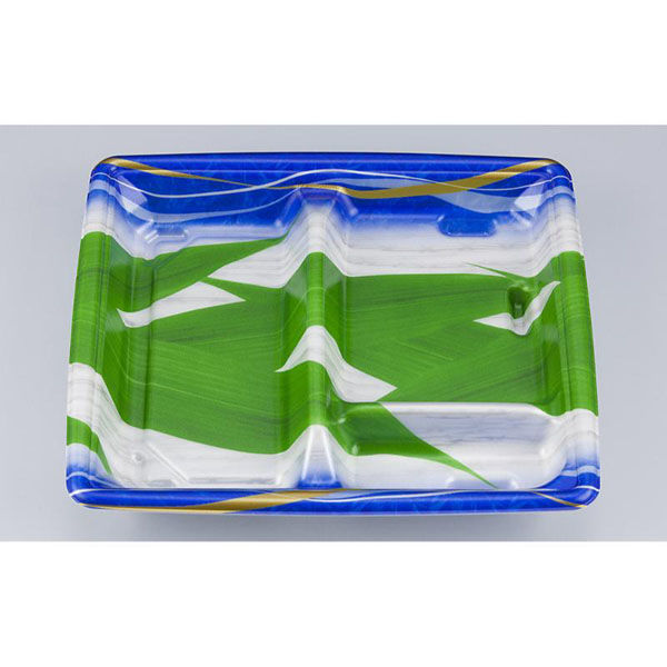 シーピー化成 冷麺容器 SF弁当64 波笹本体 027270640B005 1ケース(600個(50個×12))（直送品）