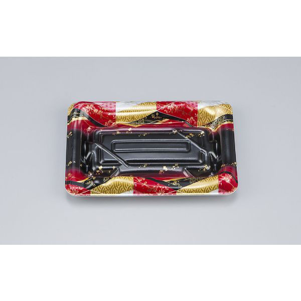 シーピー化成 刺身容器 SF鮨板12L 菱紋赤本体 0277612048155 1ケース(1800個(50個×36))（直送品）