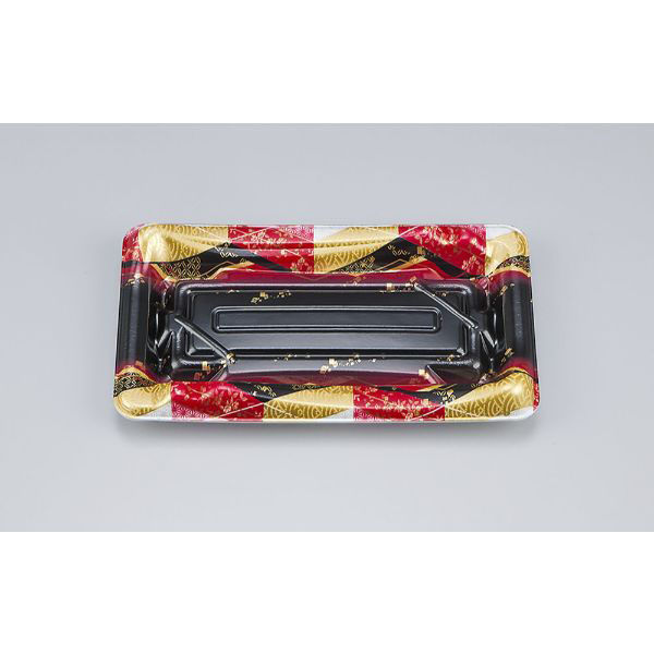 シーピー化成 刺身容器 SF鮨板13 菱紋赤本体 0277613008155 1ケース(1500個(50個×30))（直送品）