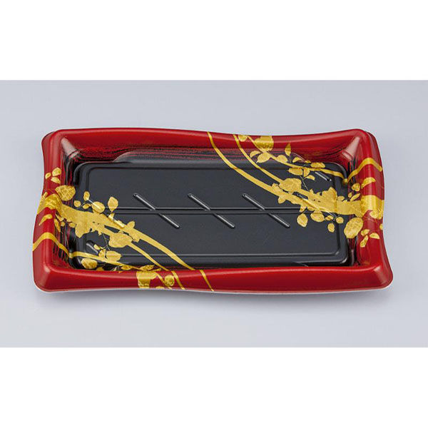 シーピー化成 寿司容器 SF瀬戸波25 綾糸赤本体 027862500A815 1ケース(600個(50個×12))（直送品）