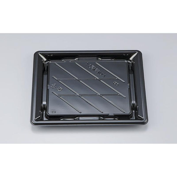 シーピー化成 寿司容器 NU桟橋34 黒 本体 0394034000525 1ケース(600個(50個×12))（直送品）