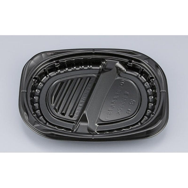 シーピー化成 弁当容器 CBFまろん7S-1 黒本体 0A02107510525 1ケース(600個(50個×12))（直送品）