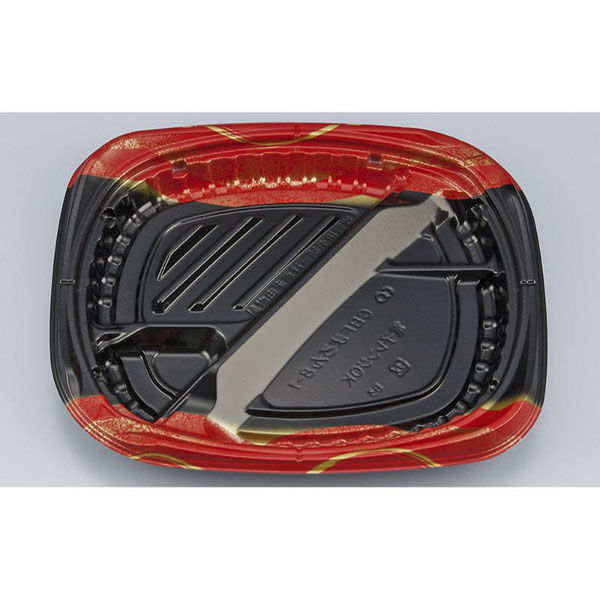 シーピー化成 弁当容器 CBFまろん8-1 光重赤本体 0A0210801B065 1ケース(400個(50個×8))（直送品）