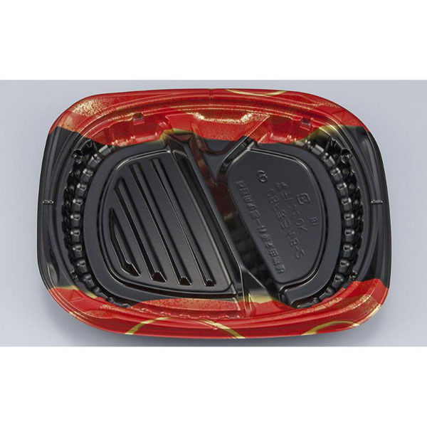 シーピー化成 弁当容器 CBFまろん8-2 光重赤本体 0A0210802B065 1ケース(400個(50個×8))（直送品）