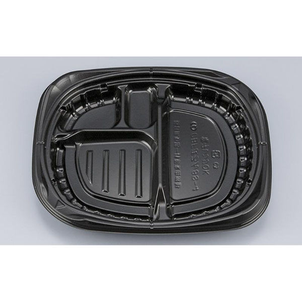 シーピー化成 弁当容器 CBFまろん8S-4 黒本体 0A02108540525 1ケース(600個(50個×12))（直送品）