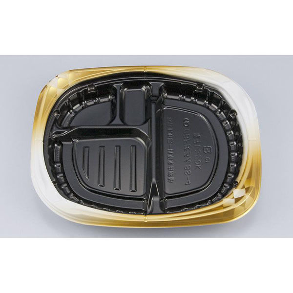 シーピー化成 弁当容器 CBFまろん8S-4 ゴルトBW本体 0A0210854B085 1ケース(600個(50個×12))（直送品）